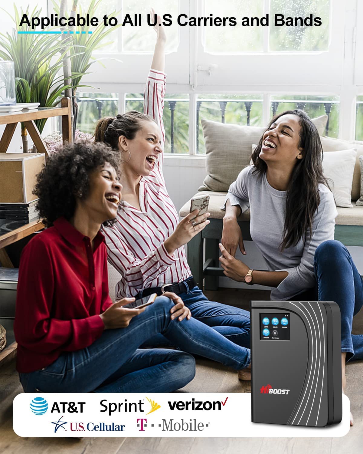 Hiboost Home MultiRoom - Cell Phone Signal Booster | Boosts 4G LTE & 5G up to 6,000 sq ft for All U.S. Carriers - Verizon, AT&T, T-Mobile & More | Touch Screen Monitor with 2 Antennas| FCC Approved - Image 3